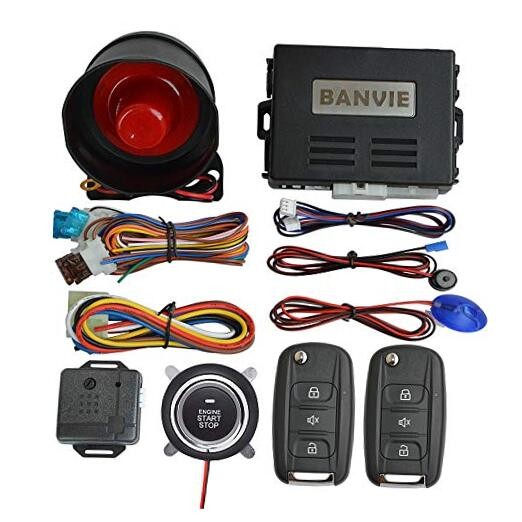 Car Alarm System with Remote Start kit & Push to Engine Start 2.with siren