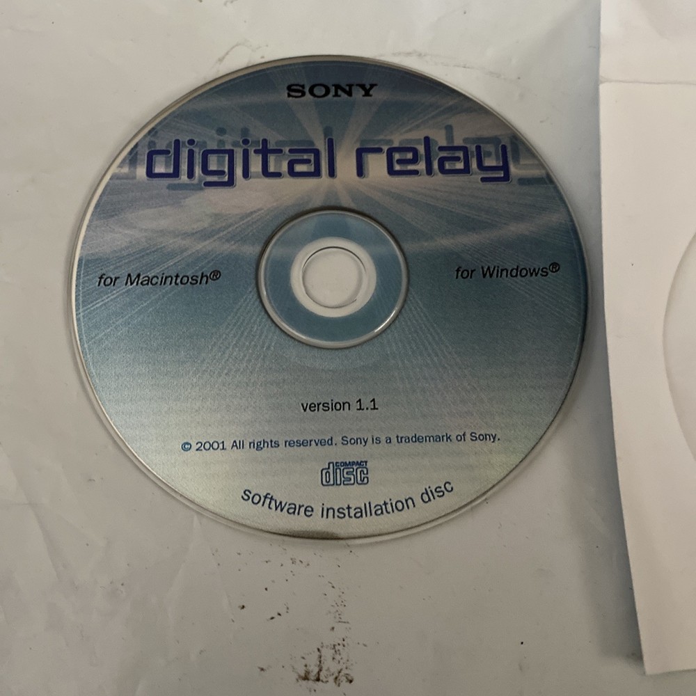 Sony Digital Relay 1.1 Software CD For Windows & MacIntosh