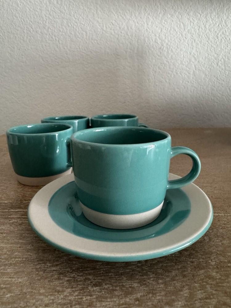 Sibo Gres Veritable Set Of 4 Espresso Cup And Saucer