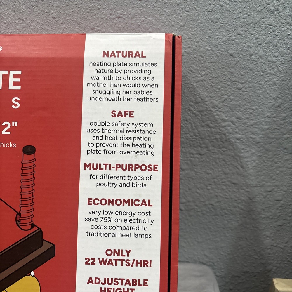 (12" x 12") Chick Brooder Heating Plate & Anti-Roost Cone Set - Warms Up to