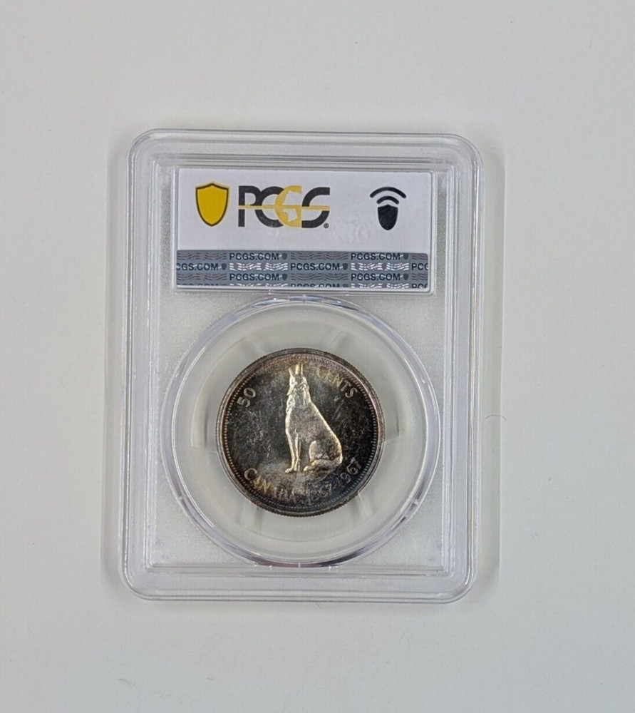 1967 Canada Half Dollar 50C PCGS MS64 Toned