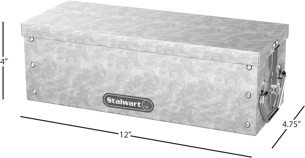 2Pack Lock Box W/ Folding Handle Durable Metal Storage Chest Stackable Portable