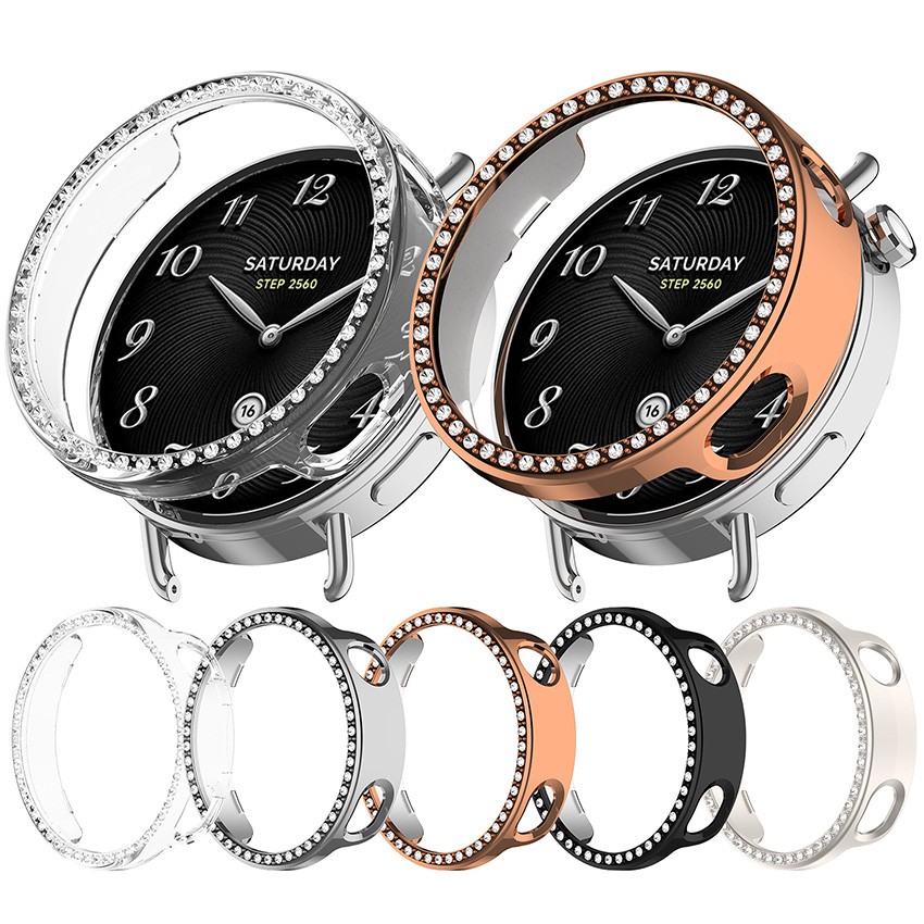 Diamond Skeleton Watch Protective Case Screen Protector for Xiaomi Watch S4 41MM