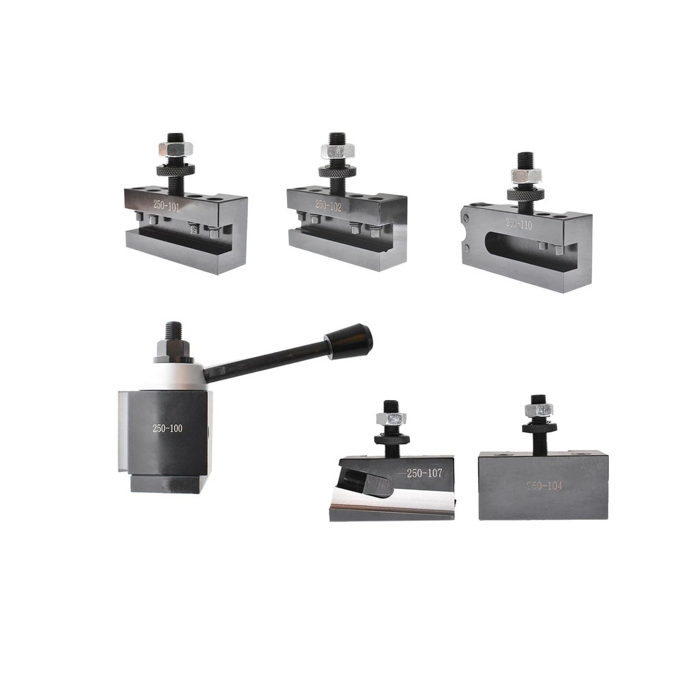 6Pcs 250-100 Piston Type Tool Post Set AXA Tool Post Set Quick Change Tool Po...