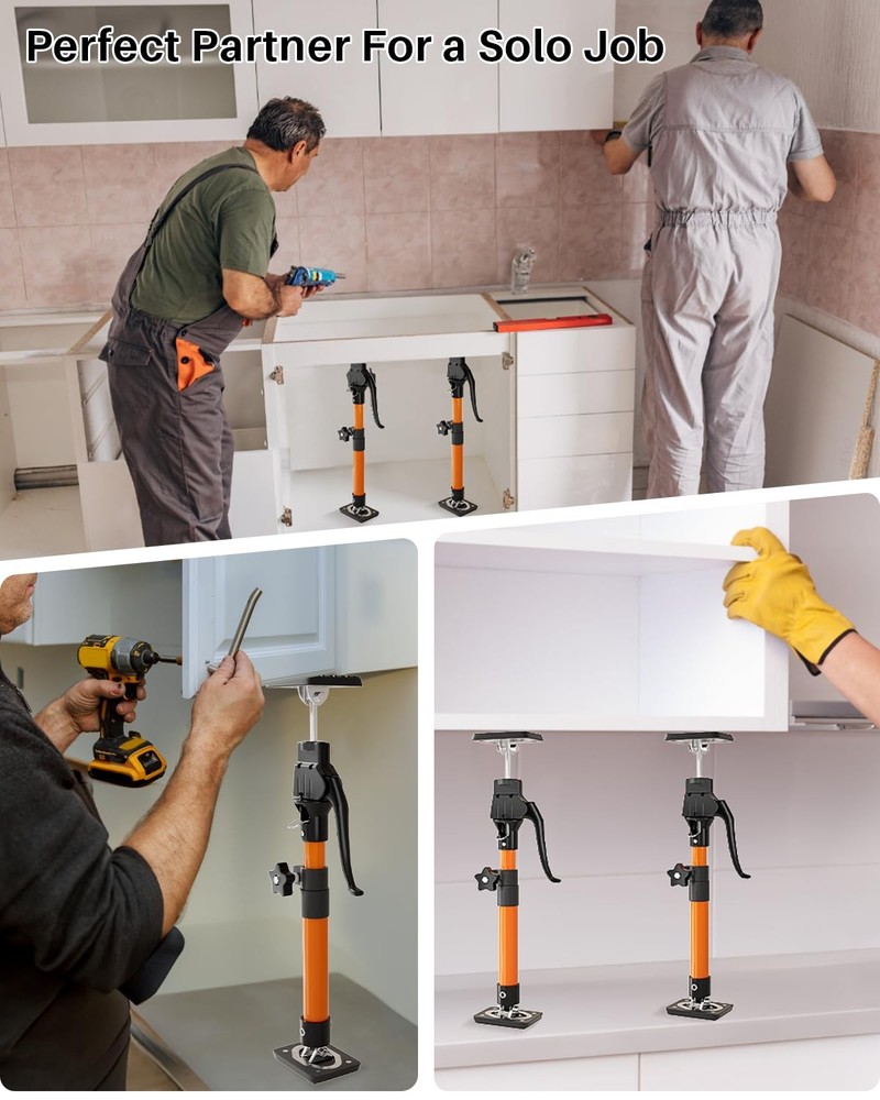 Cabinet Jack Pole, 15.8" - 23.6 inches Third Hand Tools Adjustable Pole, 3rd ...