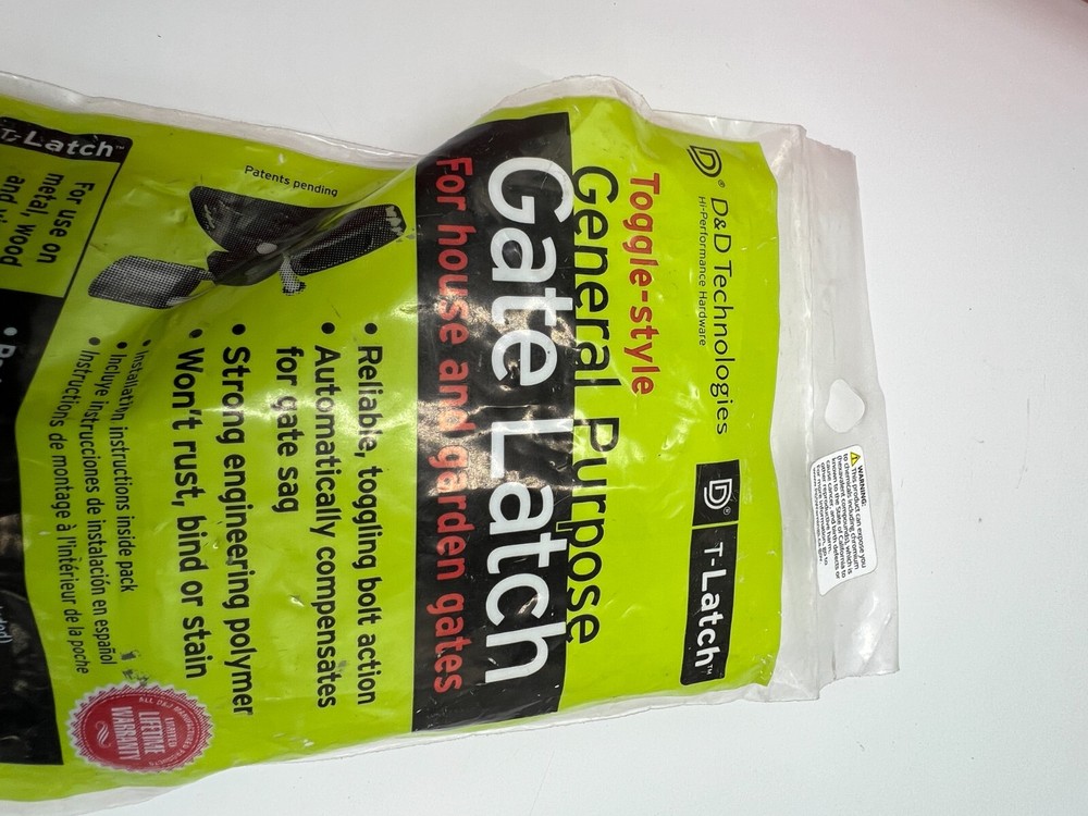 D&D Technologies Gate Latch TL01 For House & Garden Gate, Toggle-style