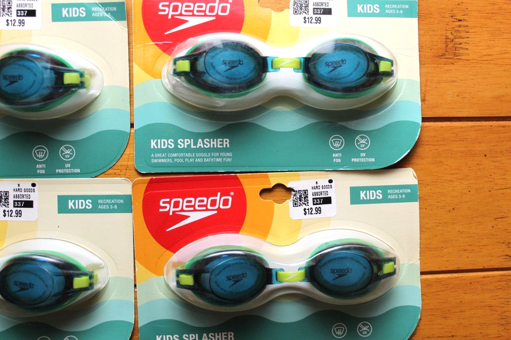 Speedo Kids SPLASHER Goggles 4 PACK Ages 3-8 Sun Safe [QUICK SHIP]