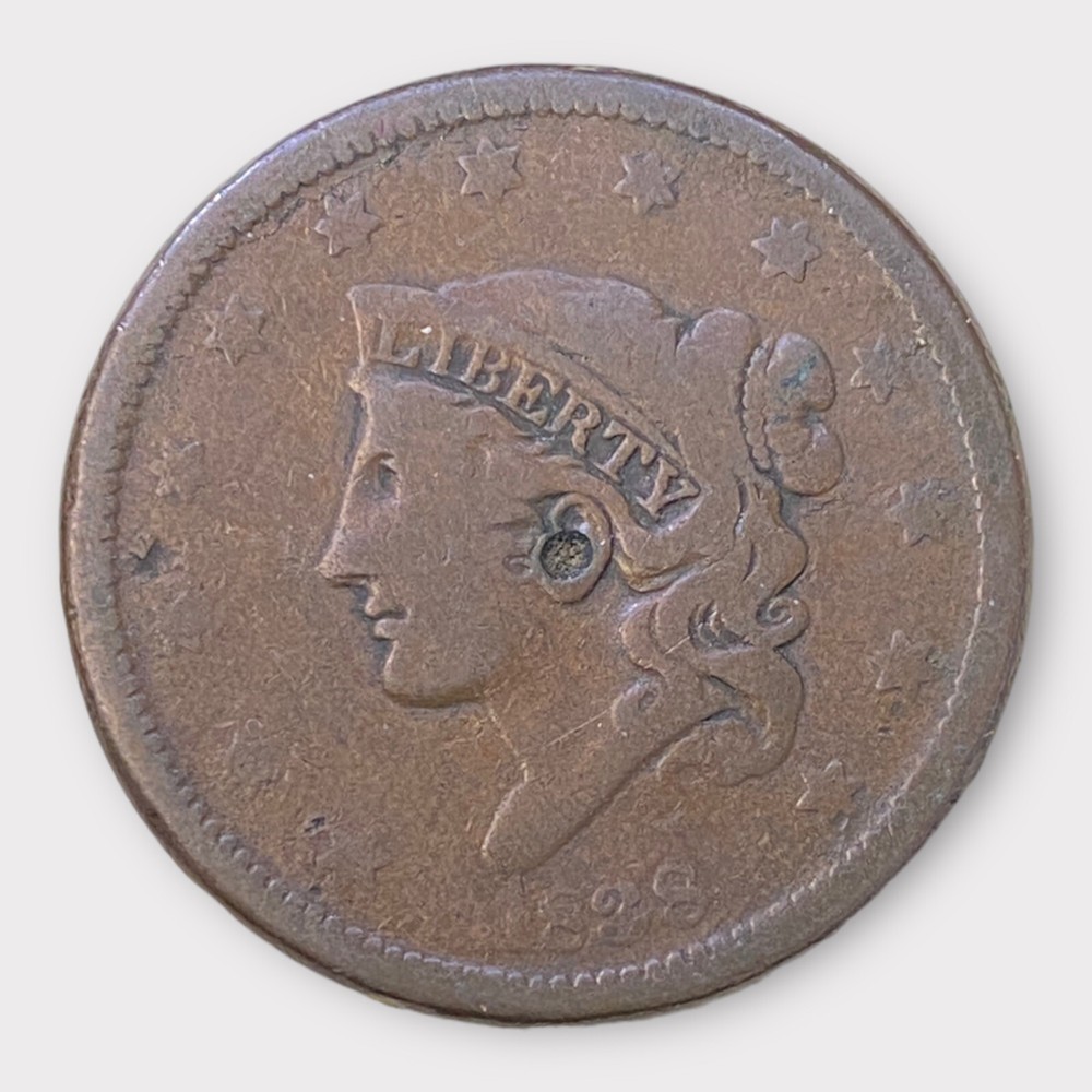 1838 Large One Cent 1C US Coin