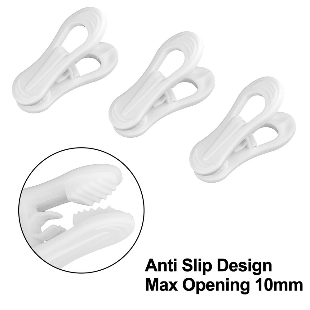 Plastic White Hanger Clips - 60 Pack Multi-Purpose Clips for Hangers, Finger ...