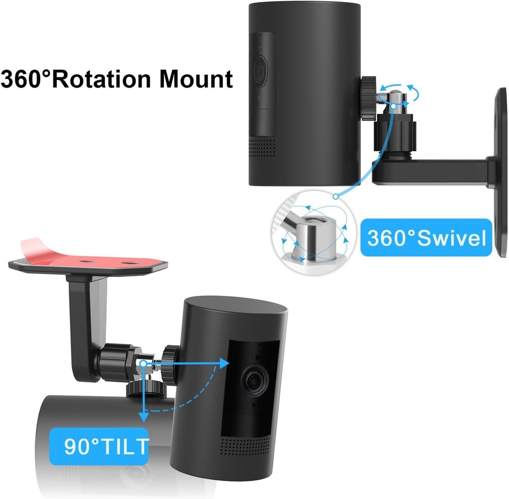 2Pack Adjustable Wall Mount Bracket Compatible with Ring Stick Up Cam & Black