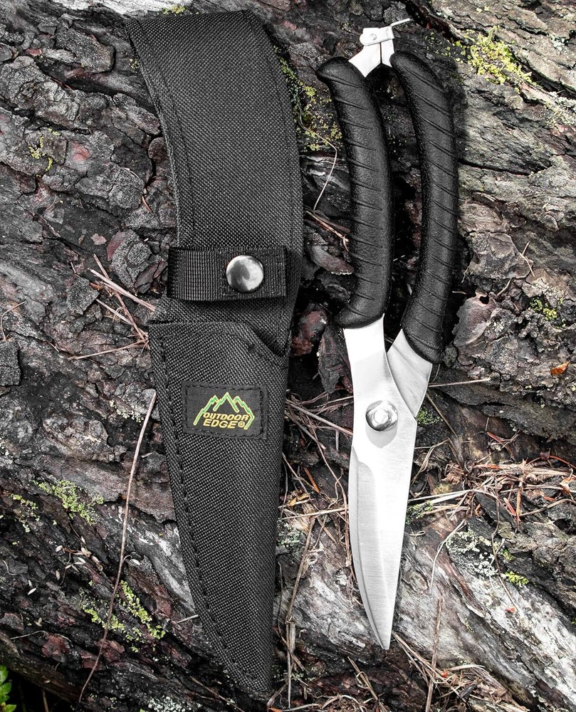 Outdoor Edge Game Shears - Spring Loaded with Serrated Edge and Bone-Breaking