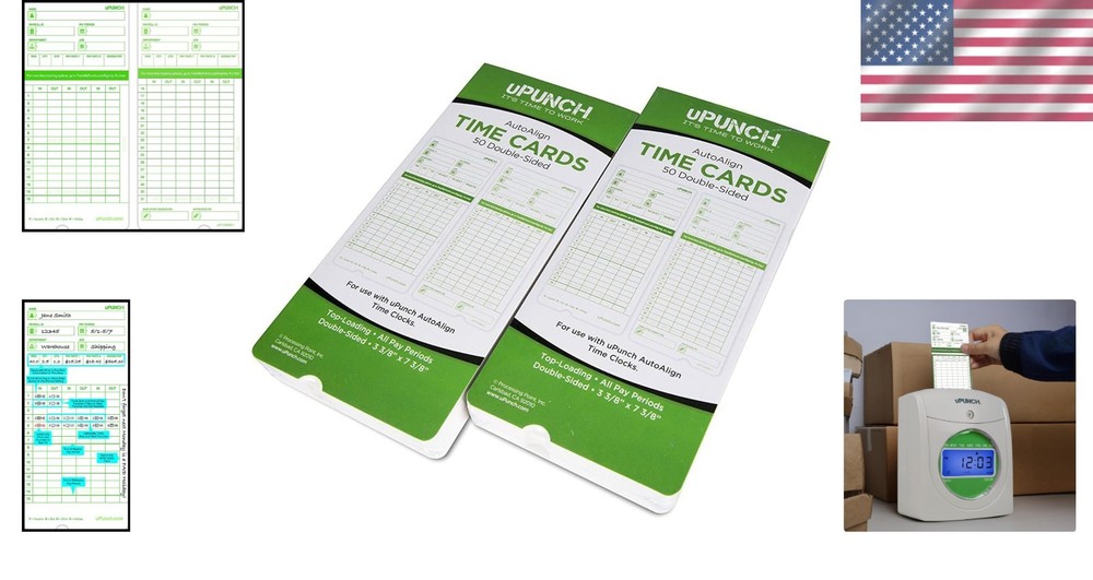 100 Double-Sided Time Cards for HN3000 - Streamlined Payroll Support