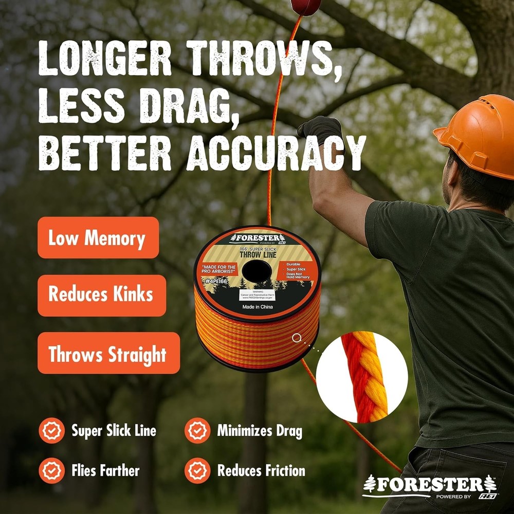 Arborist Throw Line Bundle | 166ft Polyester Rope & Weight
