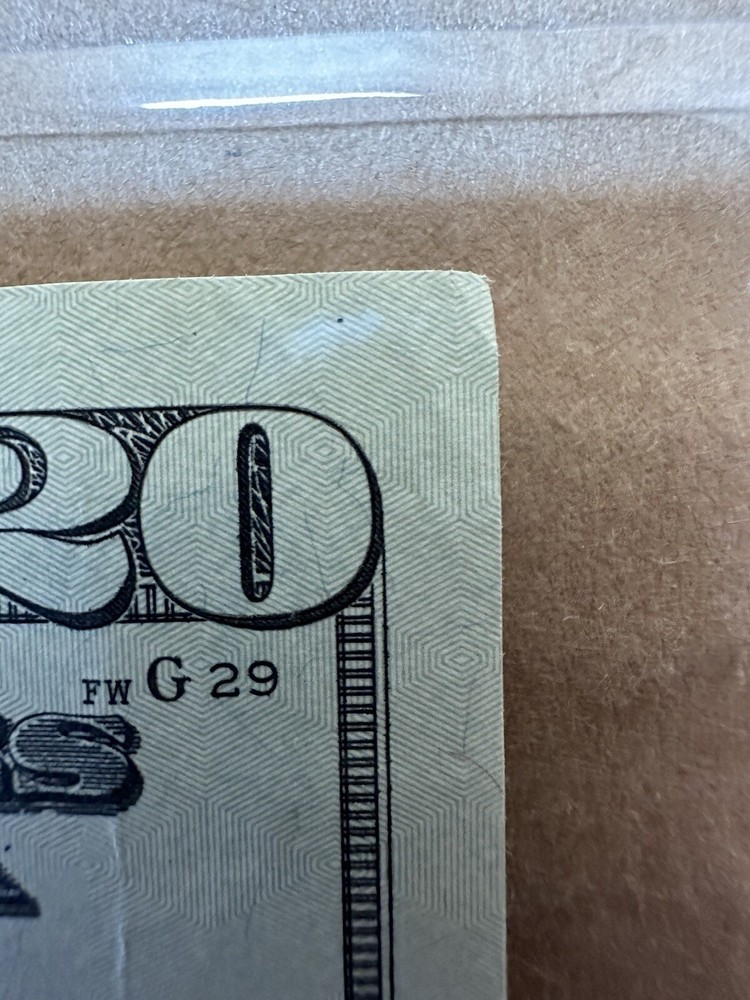 $20 BILL INK ERROR & HEAVY INK ERROR ON “6” ERROR RARE