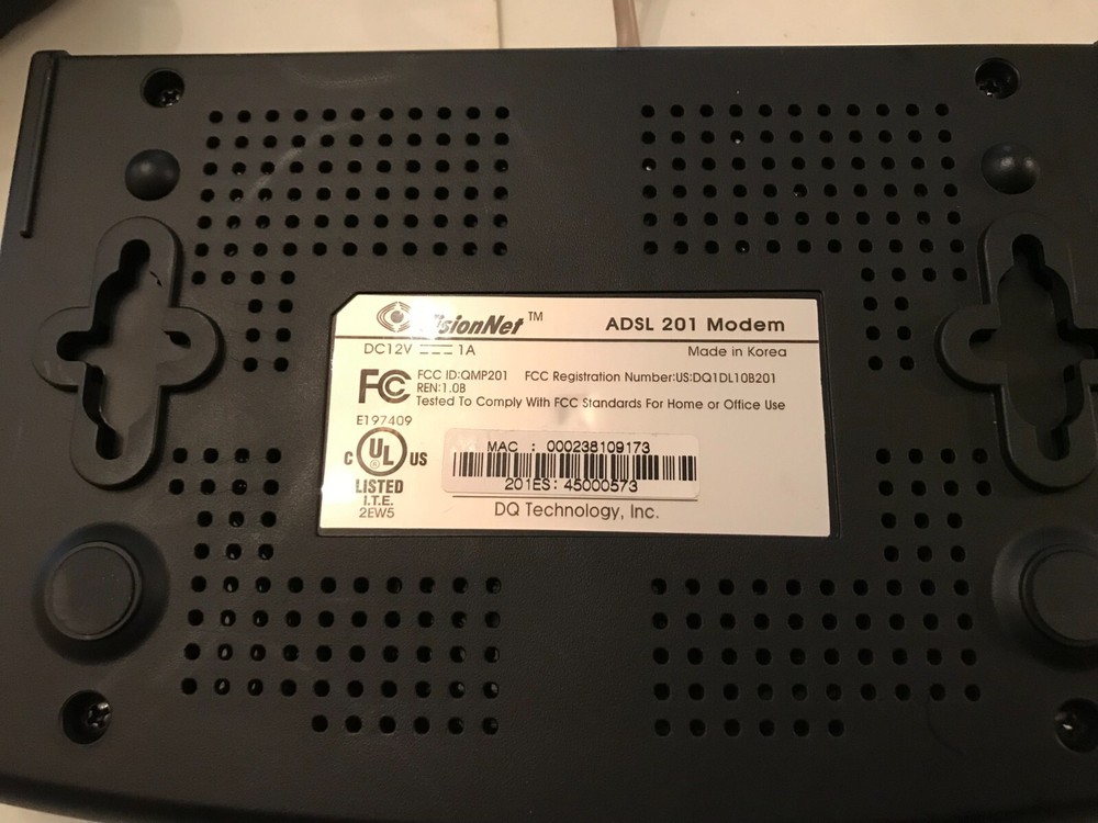 VisionNet ADSL 201 Modem. Untested but powers up.