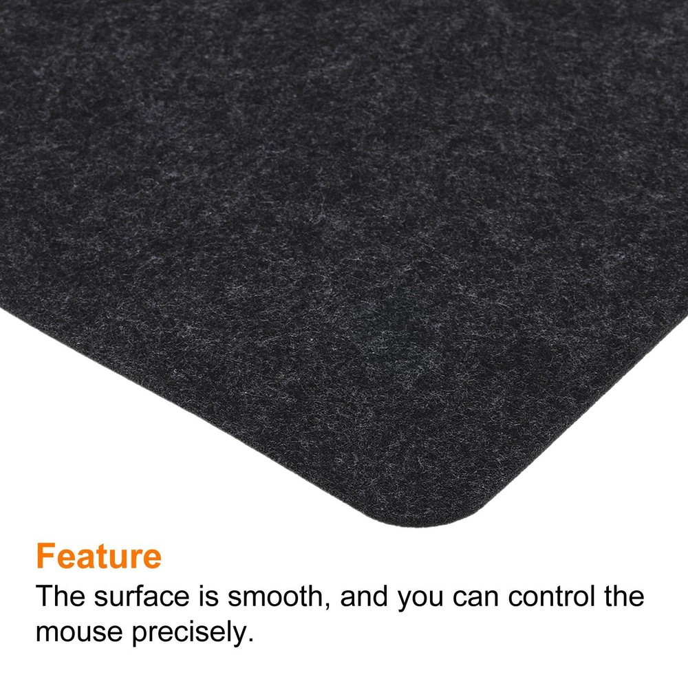 35"x13" Desk Mat Protector, Felt Dual Side Mouse Pad Writing Mat, Dark Gray