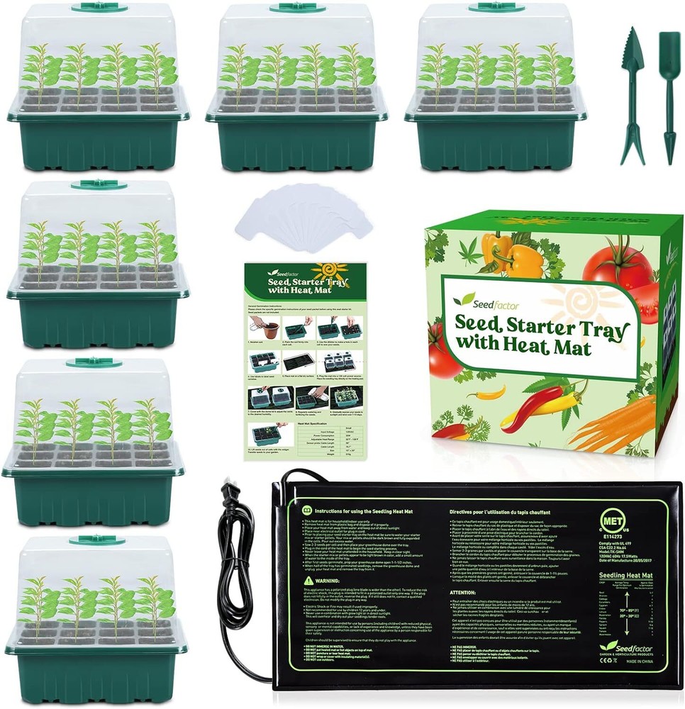 Seedfactor Plant Germination Trays Adjust Humidity Dome SeedTray SeedlingStarter
