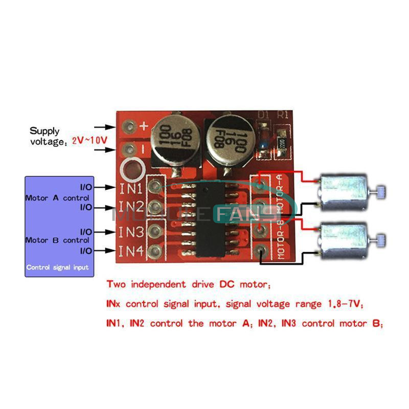 10PCS 1.5A 2-Way DC Motor Driver Module Speed H-Bridge Stepper Replace L298N