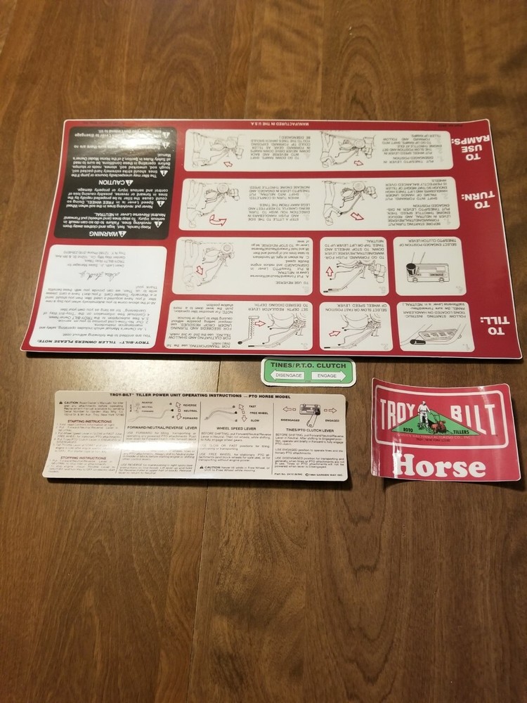 Troybilt Tiller Decals