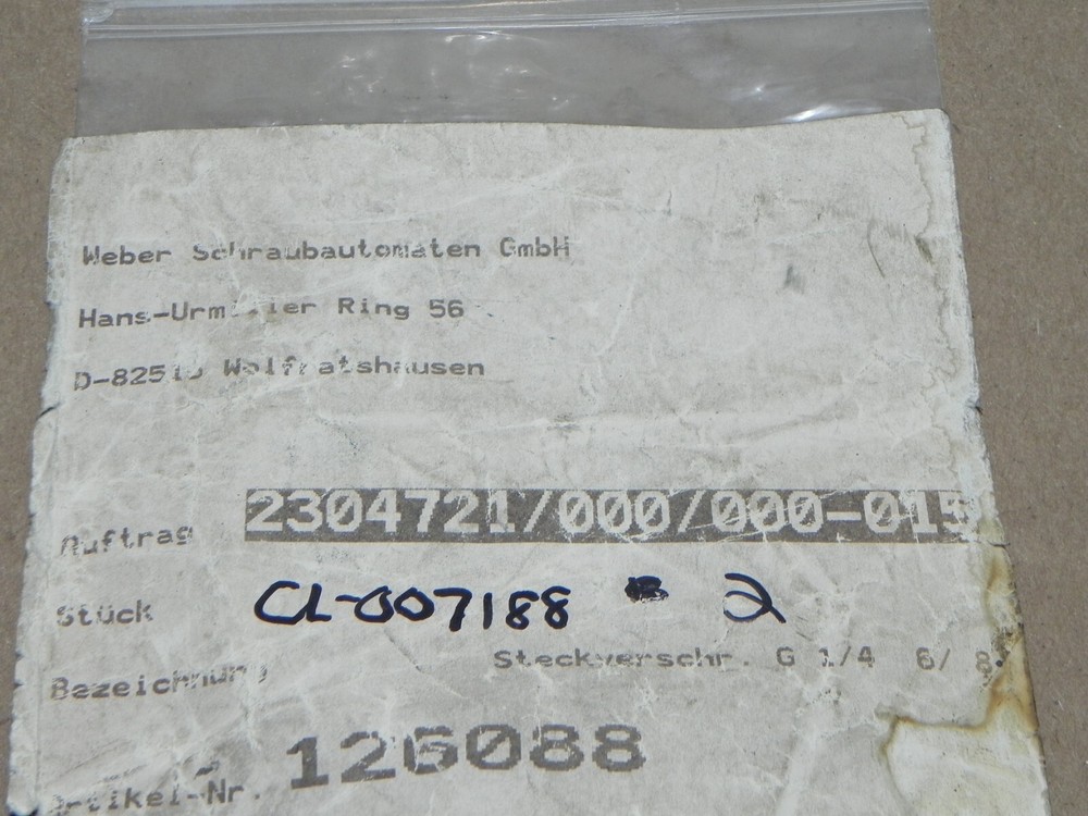 WEBER SCREWDRIVING SYSTEMS Part 126088