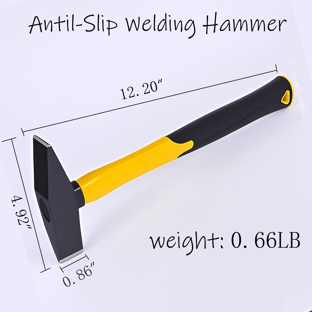 10oz Welding Hammers Reinforce Anti-Rust Shock-Proof Plastic Handle Hand Tool
