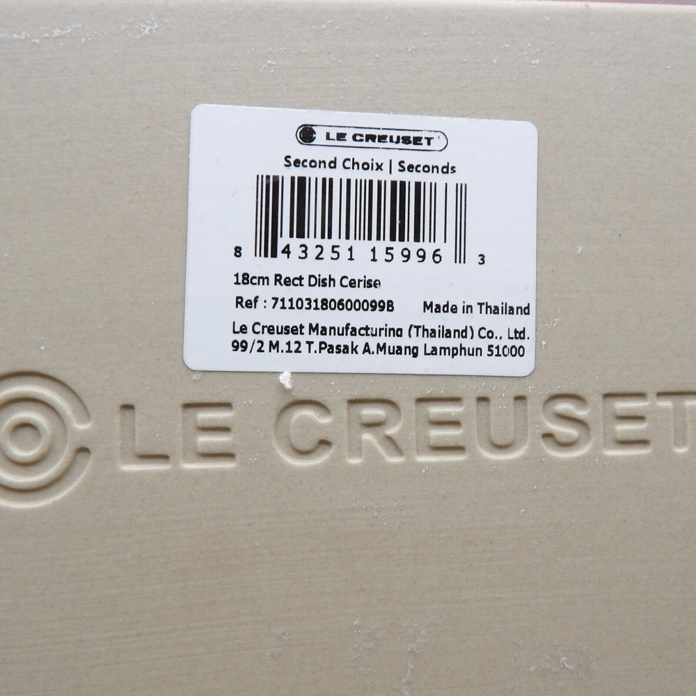 CERISE (CHERRY) BY LE CREUSET 7” RECTANGULAR BAKER BAKING DISH NEW