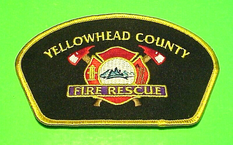 YELLOWHEAD COUNTY  ALBERTA CANADA  ( GOLD BORDER  ) 3x5" FIRE DEPT  PATCH