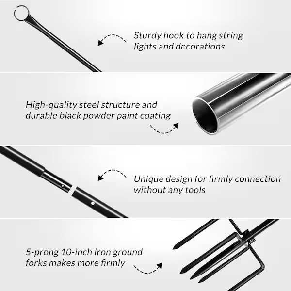 9.4 ft. String Light Poles (2-Pack)