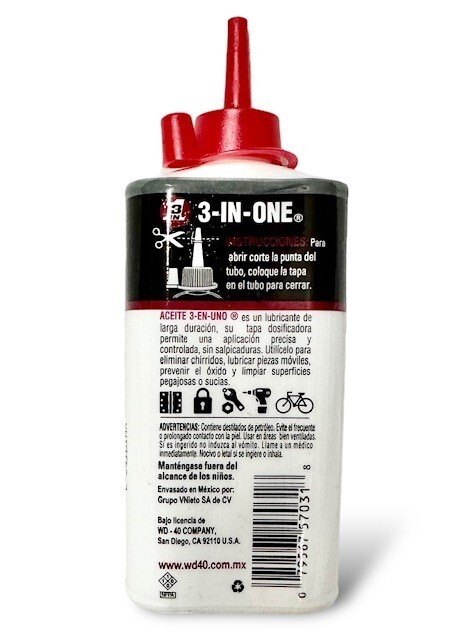 3 IN ONE Multi purpose Oil Long Lasting Lubricant Precision Drip 3oz ( 3 Pack )