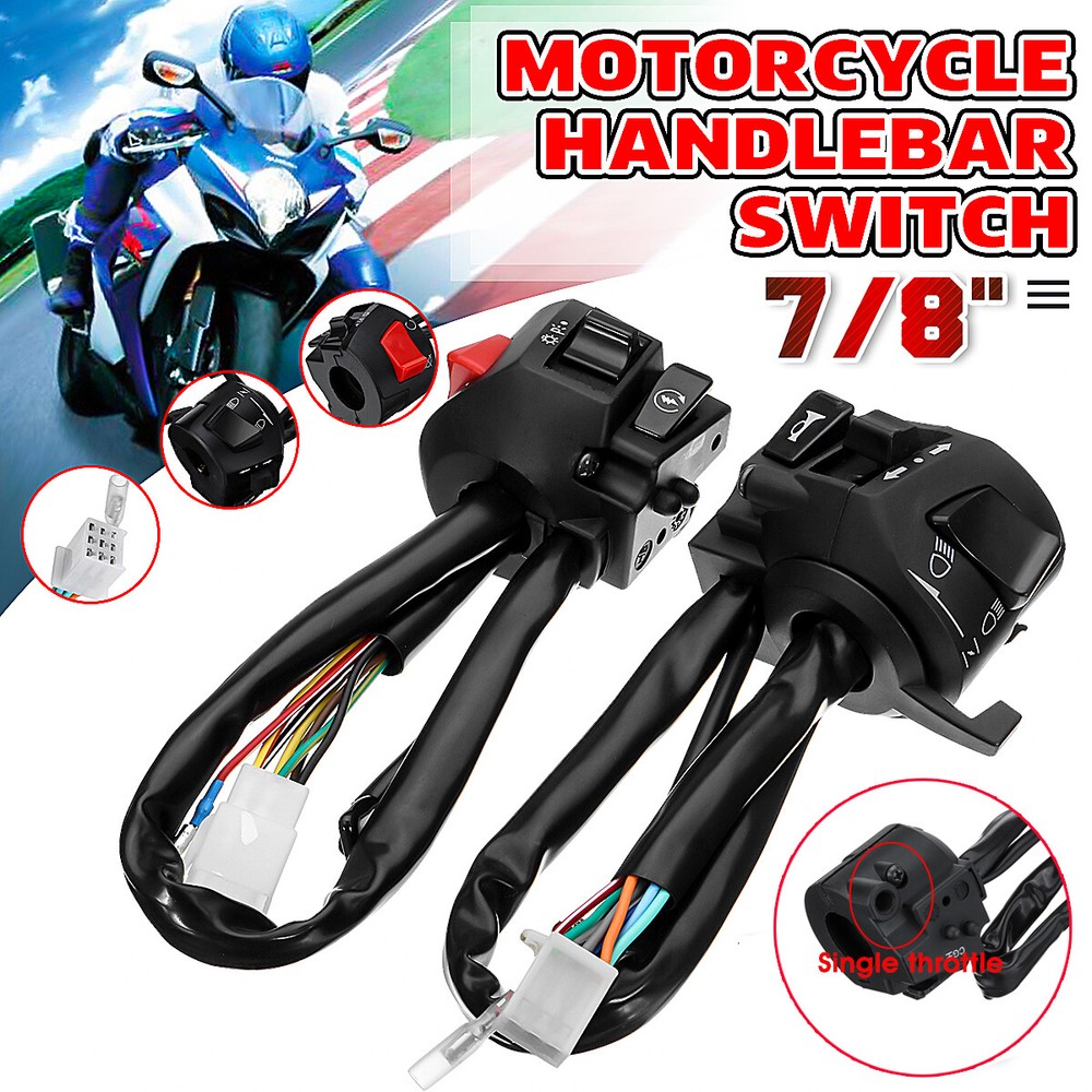 7/8" Motorcycle Handlebar Horn Button Turn Signal Headlight Controller Switch