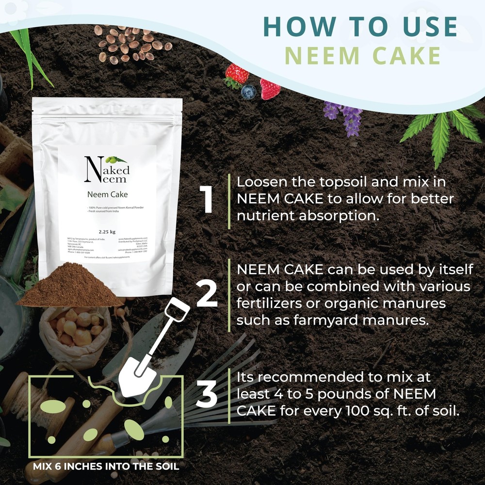 Neem Cake for Organic Gardening (5 lb)