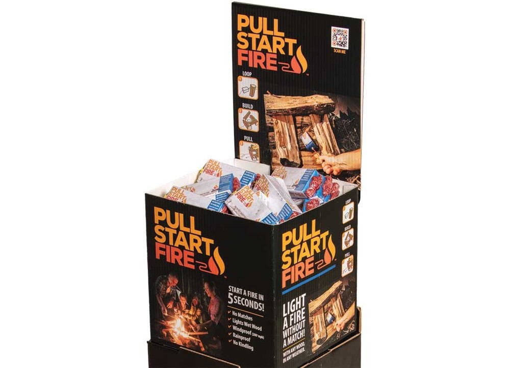 Pull Start Fire 5-Second Fire Starter Rainproof Windproof 72-Pack Floor Display