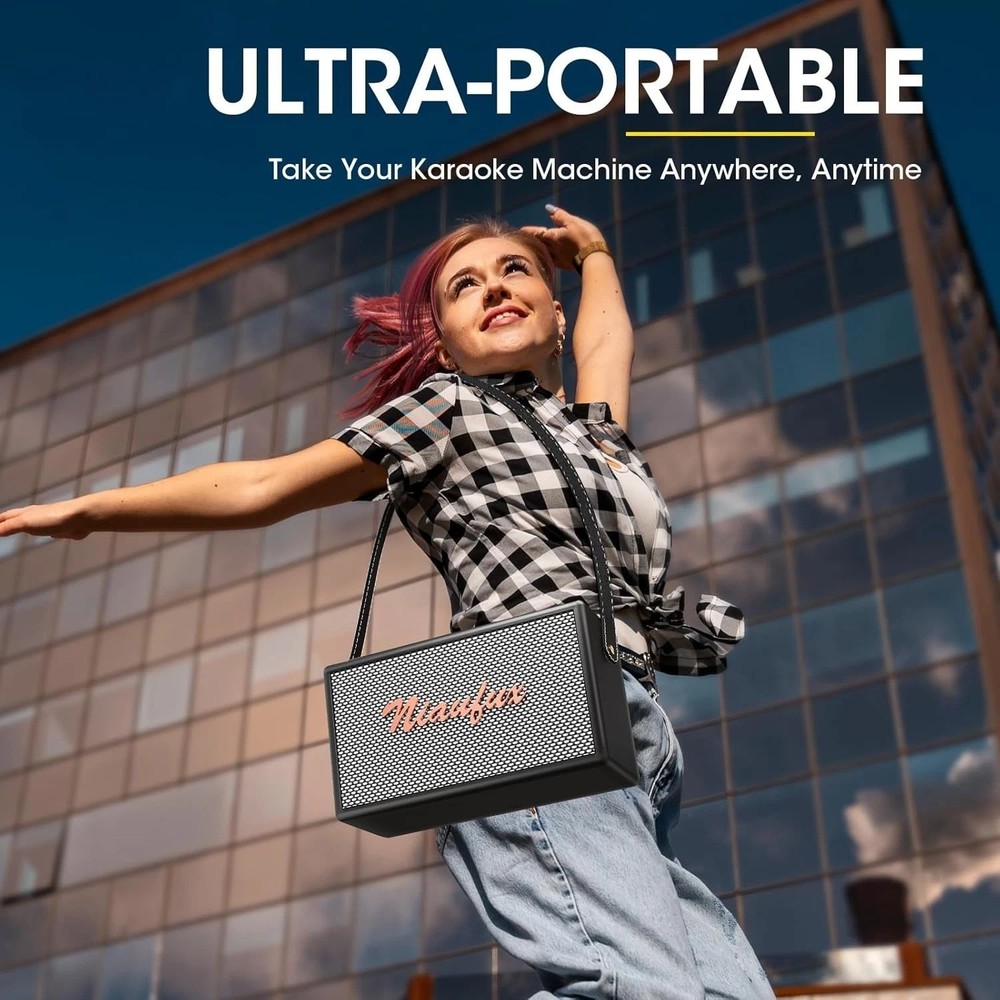 Portable Karaoke System with 2 Microphones