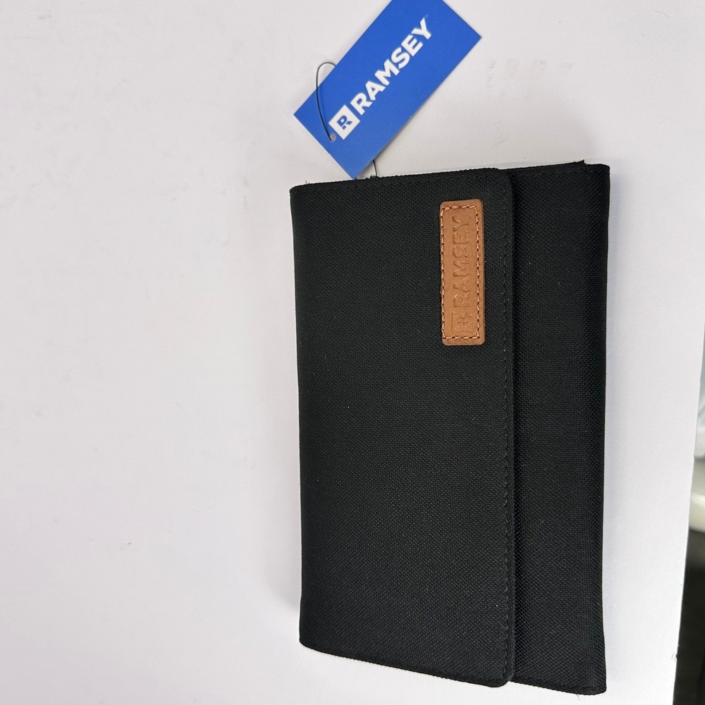 Ramsey Solutions Envelope System Black Canvas Budget Wallet Organizer with Pen