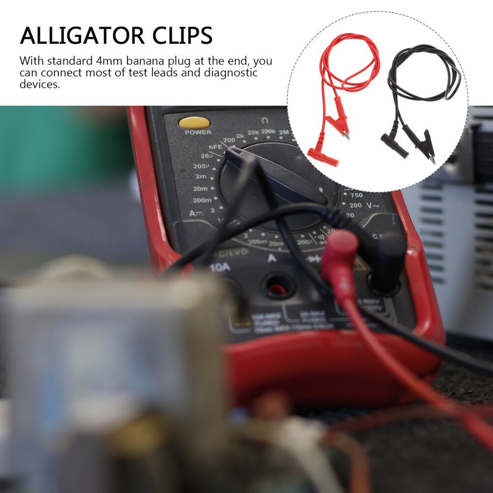 Volt Meter Leads Multimeter Cable Alligator Clips Testing Probe