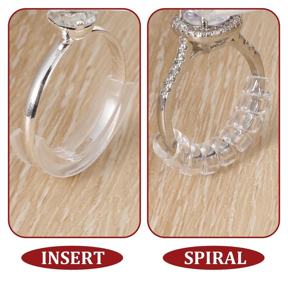 ElevateTech 14 Sizes Ring Sizer Adjuster for Loose 14 Sizes, Transparent