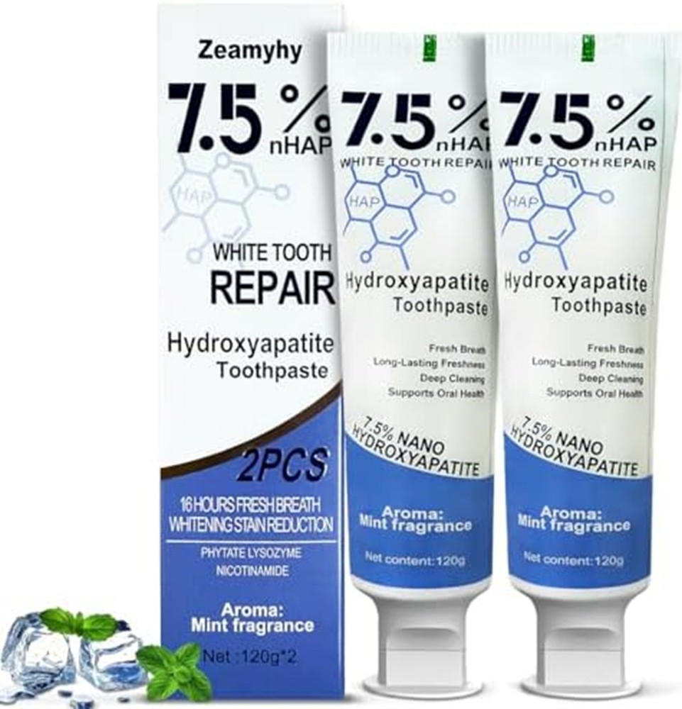 7.5% Hydroxyapatite Toothpaste for Advanced Enamel Protection, Appropriate for S