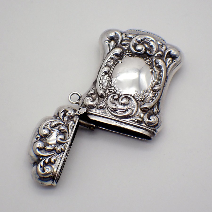 Repousse Match Box Safe Sterling Silver Mono HEH