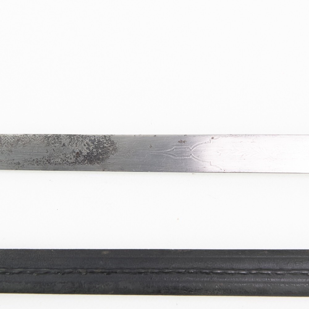 Imperial German Long Etched Hunting Dagger.