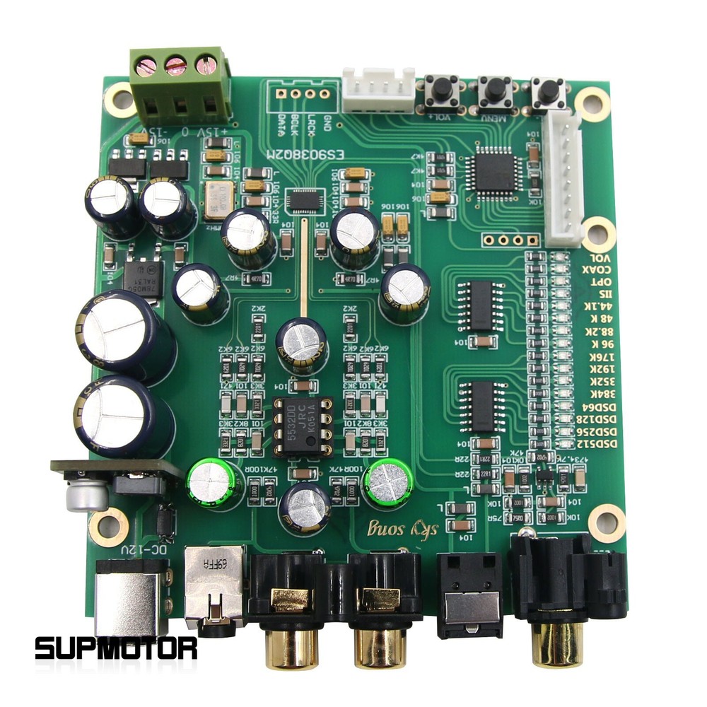 ES9038Q2M DAC Decoder Board For IIS DSD Optic Fiber Coaxial Input 384K DOP128