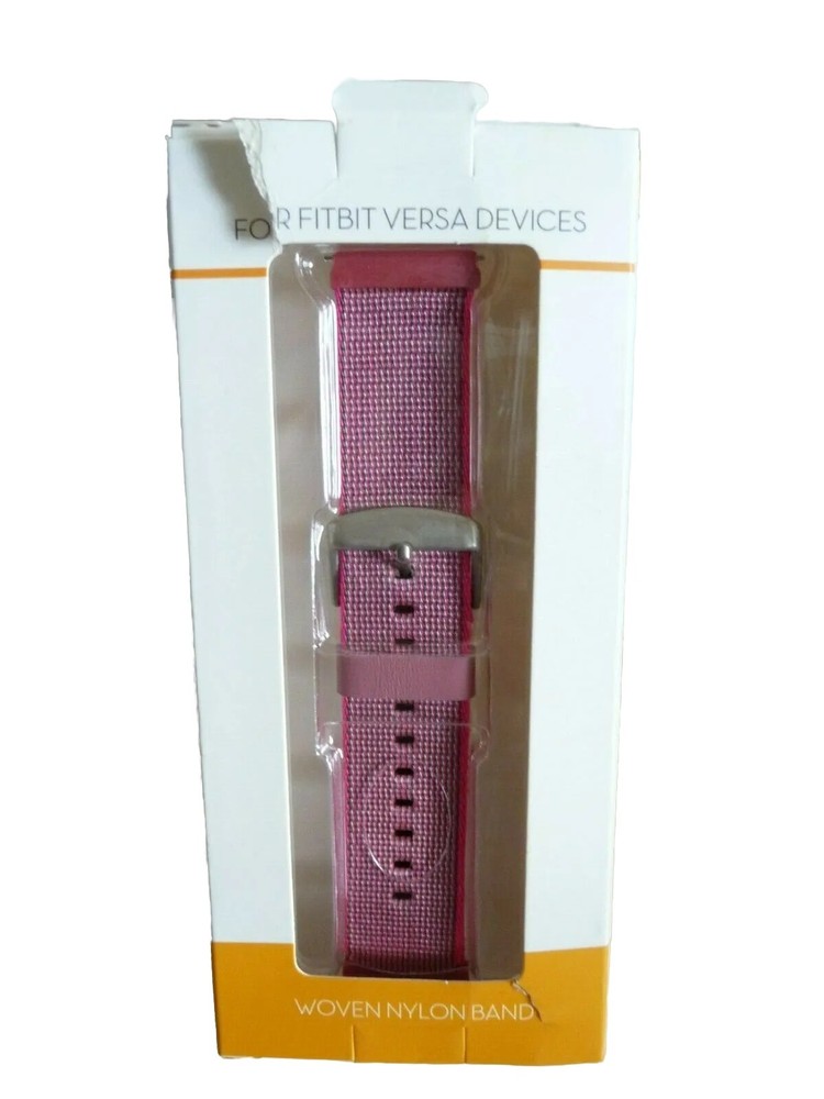 WithIt WOVEN NYLON WATCH BAND REPLACEMENT FOR FITBIT VERSA DEVICES, PINK, NEW