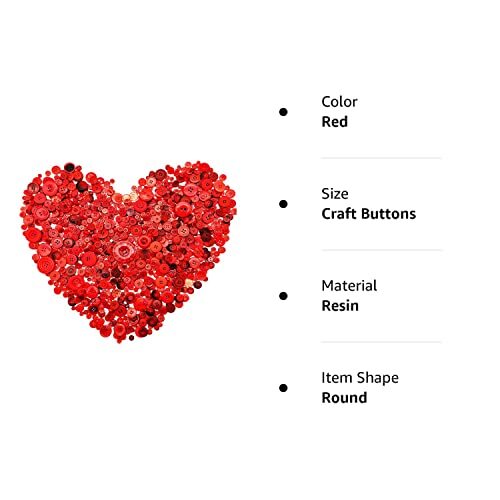 600-700Pcs Red Buttons for Crafts Bulk Button Red Assoted Size Red Craft Butt...