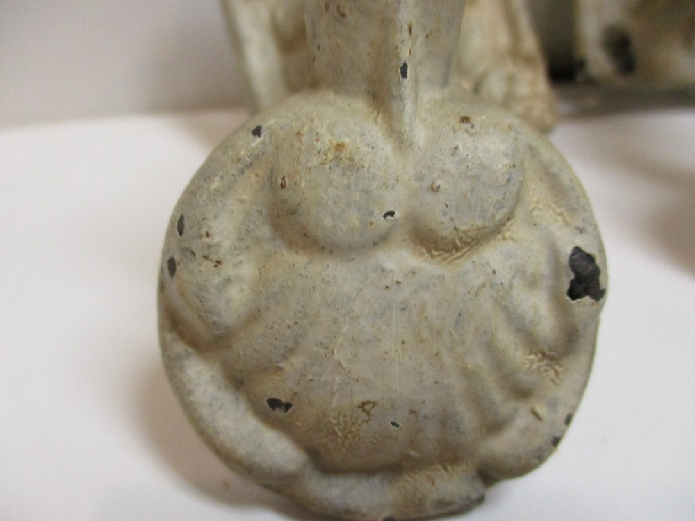 2 Antique ? Rustic Salvage Cast Iron Shutter Dogs