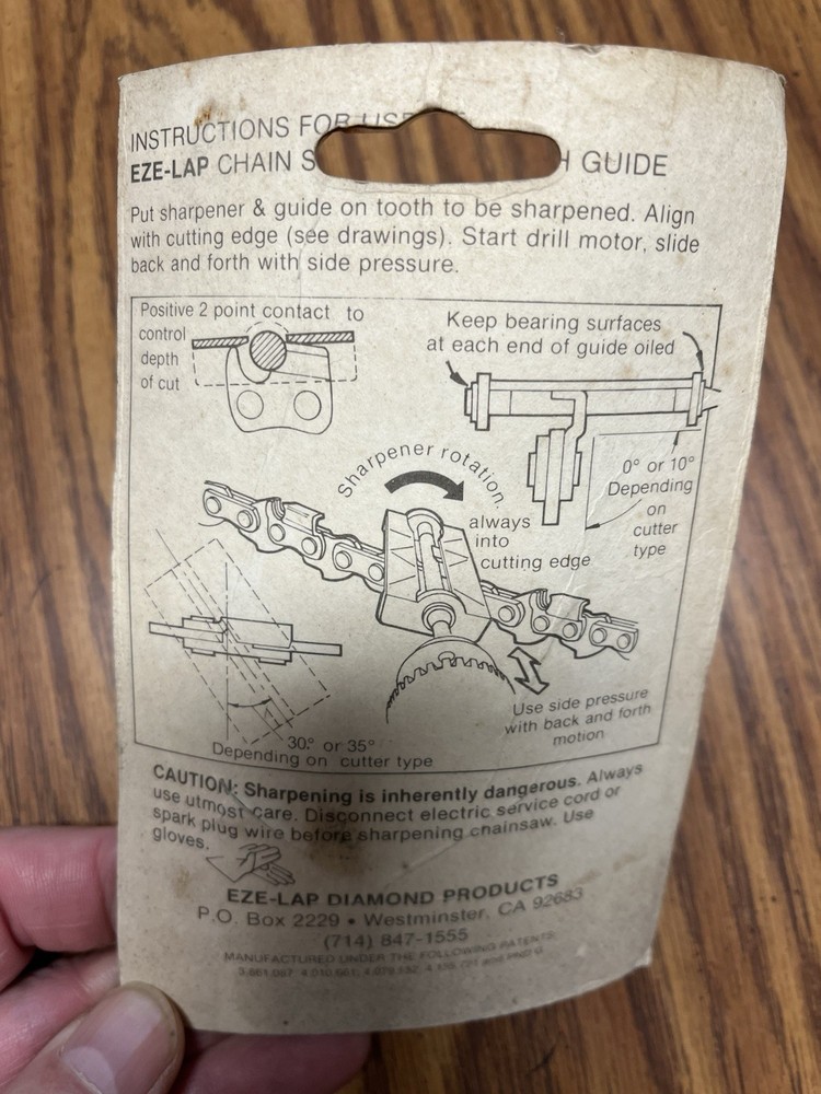 DIAMOND SHARPENER CHAINSAW, 5/32'',3/16'',7/32'' CSG,EZE LAP