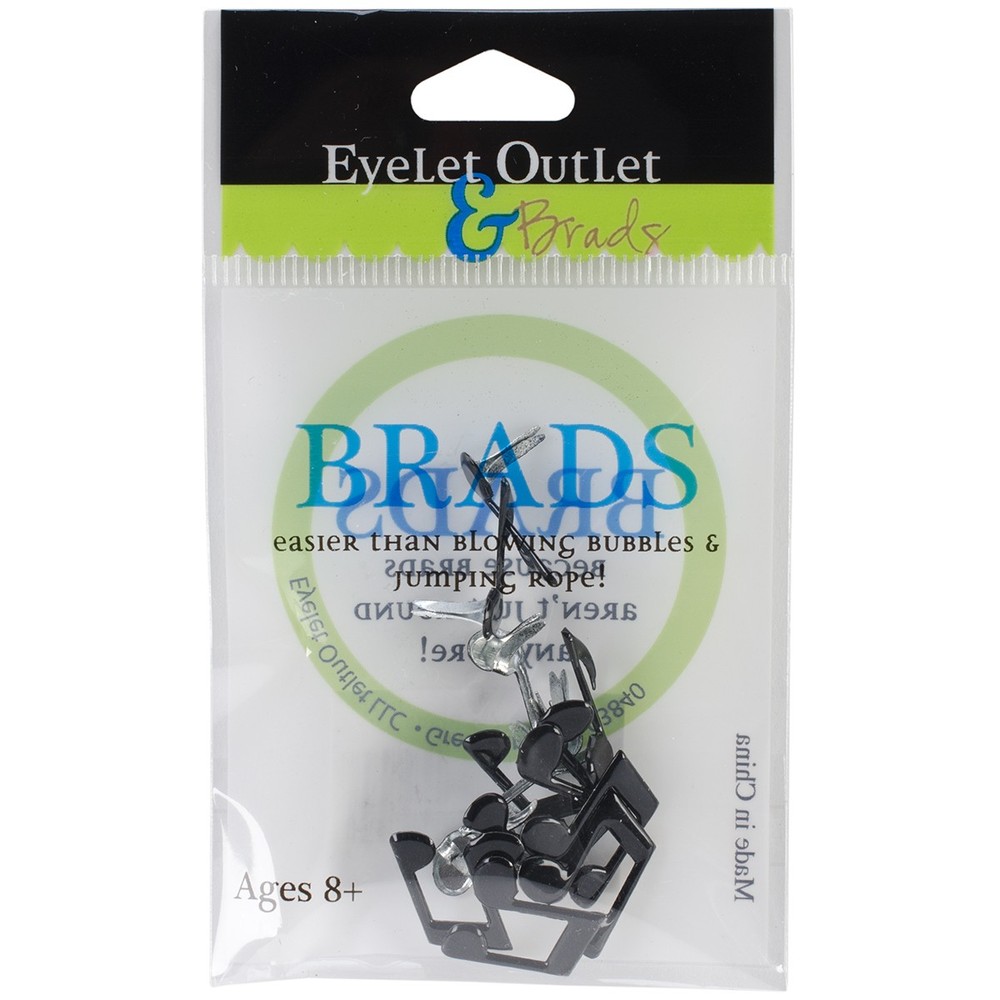 Eyelet Outlet QBRD2-124  Shape Brads 12/Pkg-Music Notes