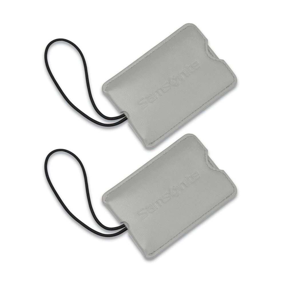 Samsonite 2-Pack Vinyl ID Tags, Light Grey