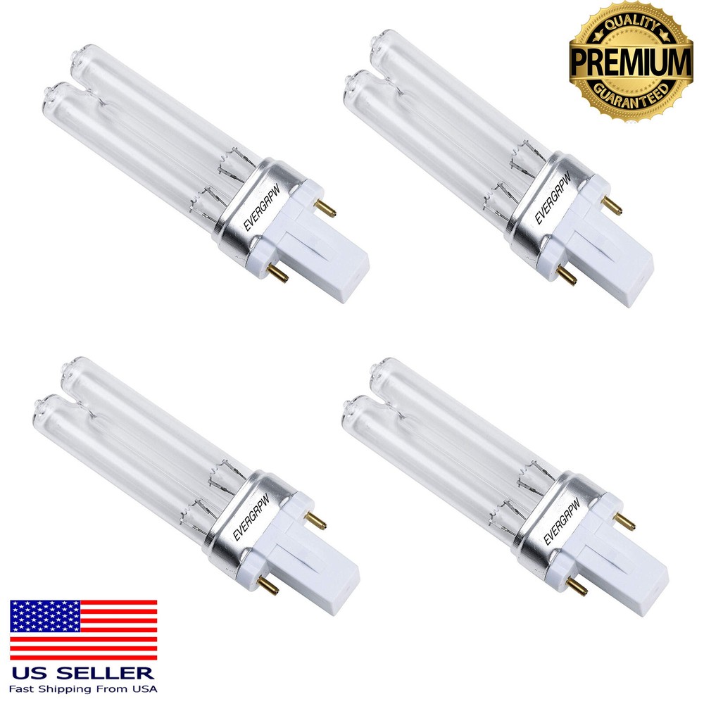 4x EverGrow 13 Watts G23 Base Germicidal UV-C Germicidal Ultraviolet Light Bulb