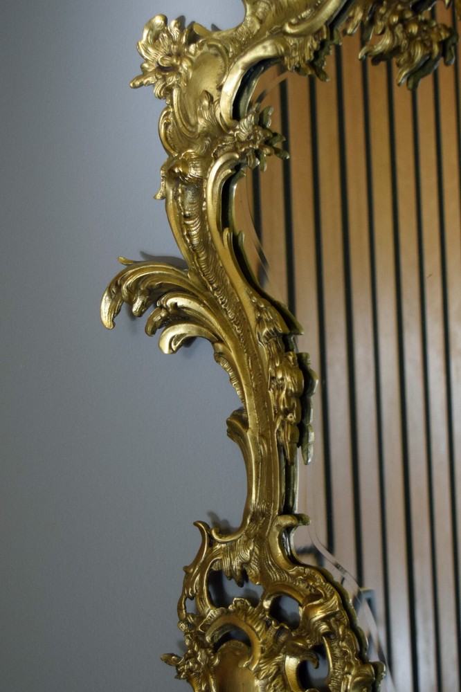 Antique Solid Brass Mirror - 31" x 21", Beveled Glass