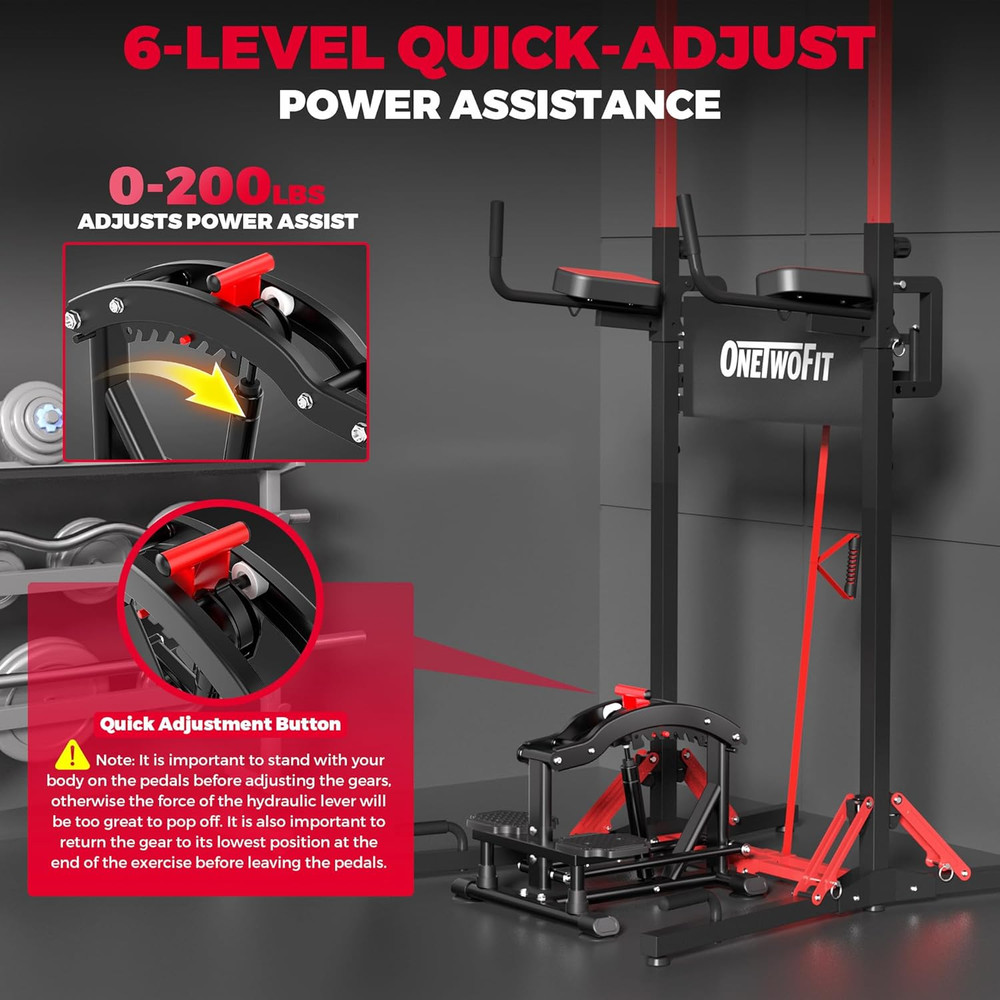 ONETWOFIT Pull up Assistance Machine 660 LBS, Multi-Function Adjustable Power As