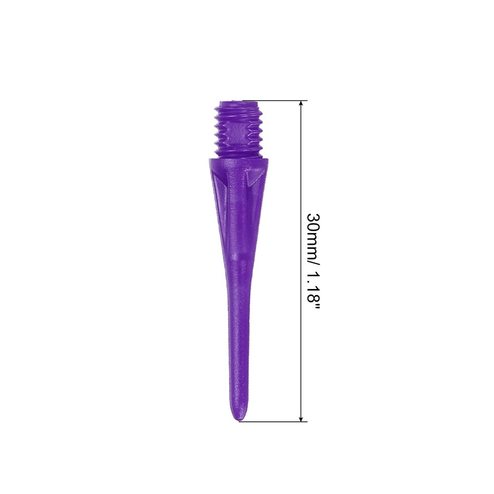 Plastic Dart Tips, 30 Pack 2BA Thread Soft Dart Tips Plastic Tip, Purple